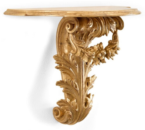 Casa Padrino Luxus Barock Wandkonsole Antik Gold - Handgefertigte Massivholz Wanddeko Konsole im Barockstil - Italienische Barock Wanddeko - Barock M�bel - Luxus Qualit�t - Made in Italy