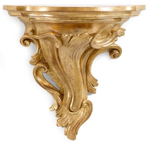 Casa Padrino Luxus Barock Massivholz Wandkonsole Antik Gold - Handgefertigte Wanddeko Konsole im Barockstil - Barock Wanddeko - Barock M�bel - Luxus Qualit�t - Made in Italy