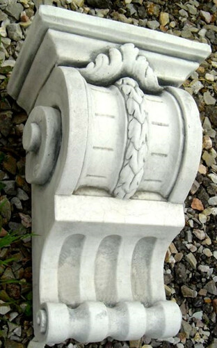 Casa Padrino Barock Wandornament Wei� 28 x H. 43 cm - Prunkvolles Wanddeko Ornament im Barockstil - Barock Garten & Terrassen Deko Accessoires