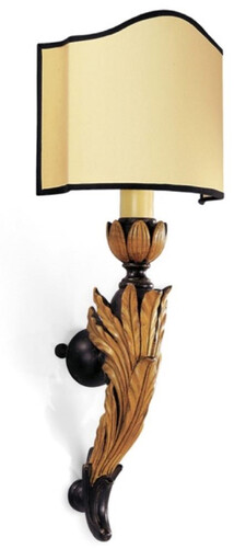 Casa Padrino Luxus Barock Wandleuchte Antik Gold / Creme / Schwarz 10 x 20 x H. 50 cm - Prunkvolle Wandlampe im Barockstil - Barock Leuchten - Luxus Qualit�t - Made in Italy