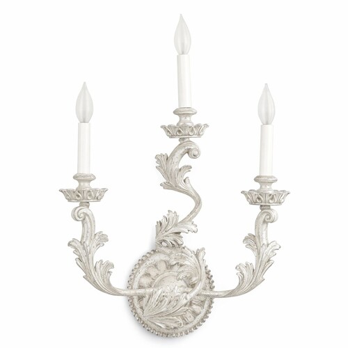 Casa Padrino Luxus Barock Wandleuchte Antik Wei� H. 56 cm - Made in Italy