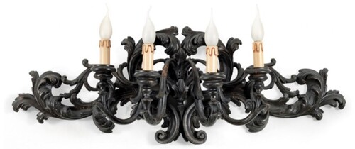 Casa Padrino Luxus Barock Wandleuchte Antik Schwarz 91 cm - Made in Italy