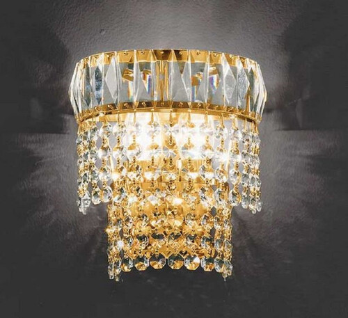 Casa Padrino Luxus Barock Kristall Wandleuchte Gold H. 18 cm - Made in Italy