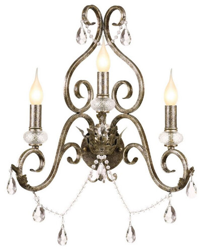 Casa Padrino Barock Kristall Wandleuchte Antik Silber 48 x H. 51 cm - Prunkvolle Barockstil Metall Wandlampe - Barock Leuchten - Edel & Prunkvoll