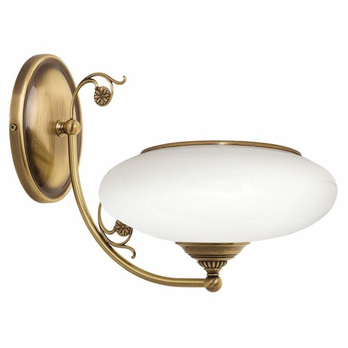 Casa Padrino Luxus Barock Wandleuchte Messing mit Patina / Wei� H. 27 cm - Barock Leuchten