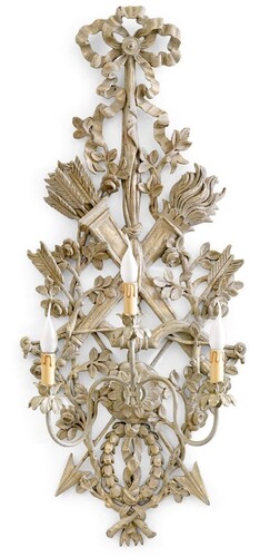 Casa Padrino Luxus Barock Wandleuchte Antik Beige H. 114 cm - Made in Italy