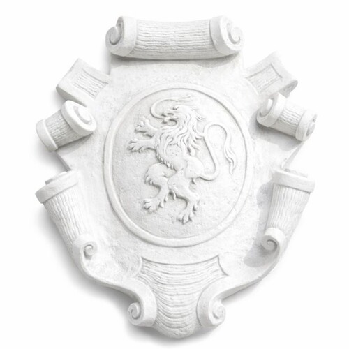 Casa Padrino Luxus Barock Wandrelief Wappen Wei� H. 69 cm - Made in Italy