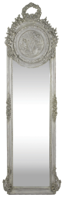 Casa Padrino Barock Spiegel Grau 55 x H. 175 cm - Massiv und Schwer - Antik Stil Wandspiegel 