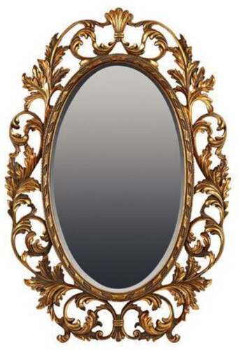 Casa Padrino Barock Spiegel Gold 73 x H. 108 cm - Ovaler Wandspiegel im Barockstil - Prunkvoller Antik Stil Garderoben Spiegel - Barock Interior - Barock M�bel