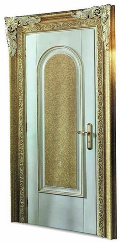 Casa Padrino Luxus Barock Wohnungst�r Wei� / Gold 129 cm - Made in Italy