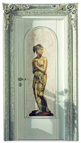 Casa Padrino Luxus Barock Wohnungst�r Wei� / Silber / Gold 129 cm - Made in Italy