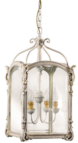 Casa Padrino Luxus Barock Wohnzimmer H�ngeleuchte Antik Silber 34 x 34 x H. 64 cm - Handgefertigte Barockstil Pendelleuchte - Luxus Qualit�t - Made in Italy - Edel & Prunkvoll