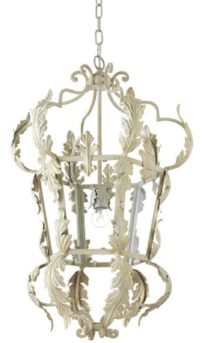 Casa Padrino Luxus Barock Wohnzimmer H�ngeleuchte Wei�  50 x H. 85 cm - Handgefertigte Metall Laterne - Luxus Qualit�t - Made in Italy - Edel & Prunkvoll