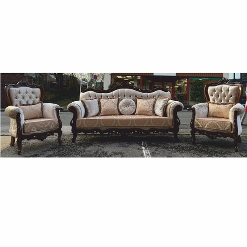 Casa Padrino Luxus Barock Wohnzimmer Set Silber / Dunkelbraun - Barockstil M�bel