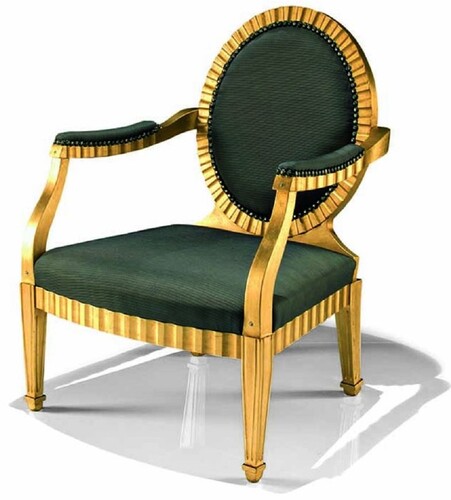 Casa Padrino Luxus Barock Wohnzimmer Sessel Gr�n / Gold - Made in Italy