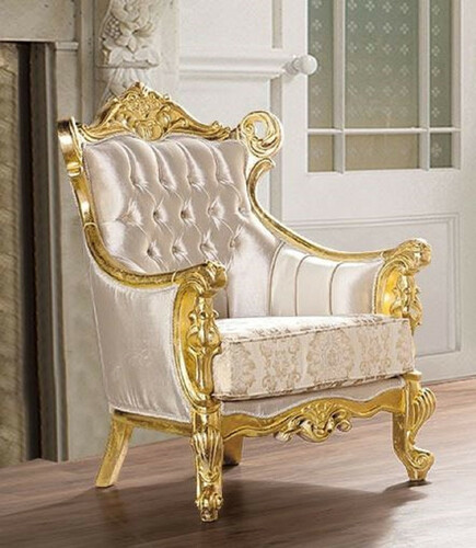 Casa Padrino Luxus Barock Wohnzimmer Sessel Beige / Gold - Prunkvoller Sessel mit Muster - Handgefertigte Barock Wohnzimmer M�bel