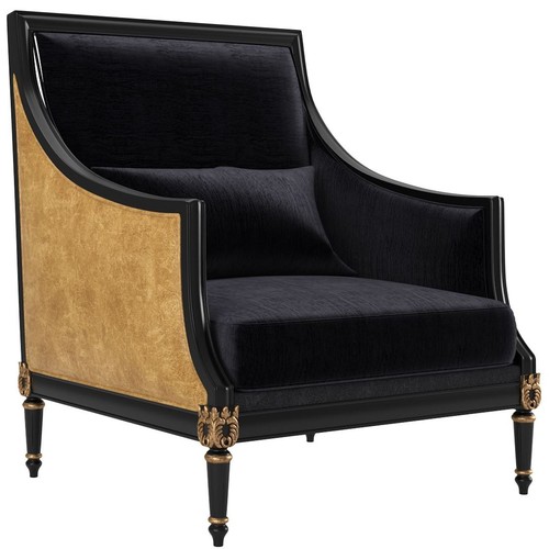 Casa Padrino Luxus Barock Wohnzimmer Sessel Schwarz / Gold / Antik Gold 75 x 75 x H. 103 cm - Edle Barockstil M�bel