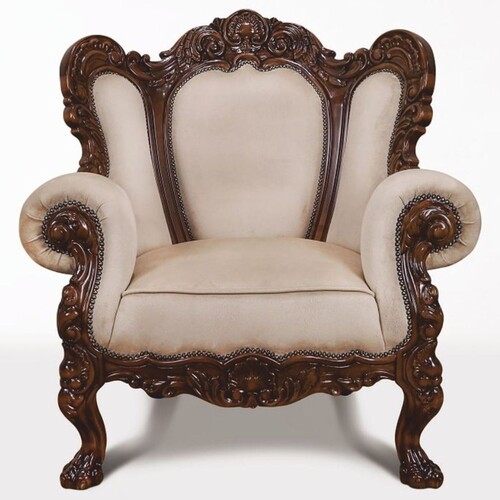 Casa Padrino Luxus Barock Samt Sessel Grau / Dunkelbraun - Barockstil Wohnzimmer M�bel