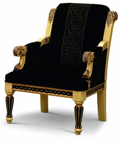 Casa Padrino Luxus Barock Sessel Schwarz / Gold - Barock M�bel - Made in Italy