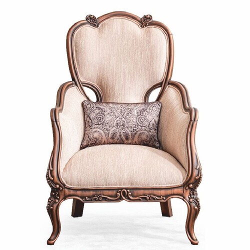 Casa Padrino Luxus Barock Wohnzimmer Sessel mit Kissen Beige / Schwarz / Braun - Barock M�bel