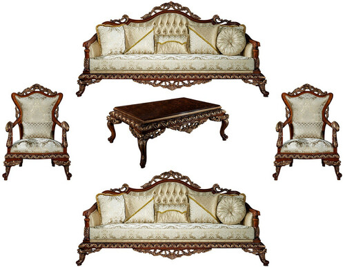 Casa Padrino Luxus Barock Wohnzimmer Set Gold / Braun / Bronze - 2 Sofas & 2 Sessel & 1 Couchtisch - Wohnzimmer M�bel im Barockstil - Edel & Prunkvoll