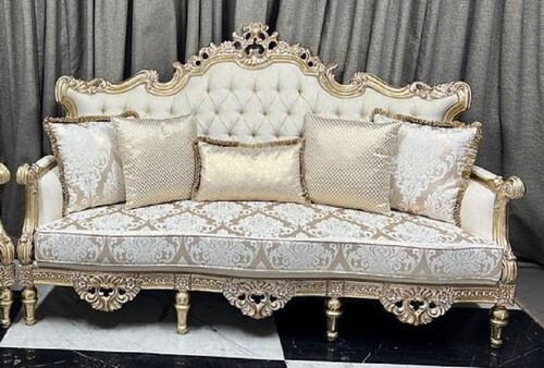 Casa Padrino Luxus Barock Wohnzimmer Sofa Creme / Wei� / Gold 230 cm - Barock Wohnzimmer M�bel