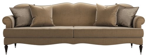 Casa Padrino Luxus Barock Wohnzimmer Sofa Khaki 245 x 90 x H. 95 cm - Wohnzimmer M�bel im Barockstil - Edel & Prunkvoll