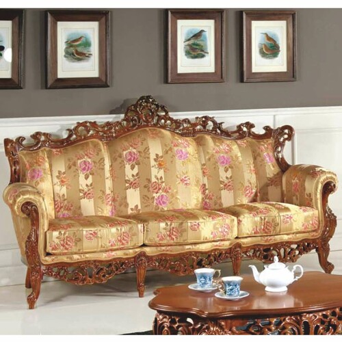 Casa Padrino Luxus Barock Wohnzimmer Sofa Gold / Braun 215 cm - Made in Italy