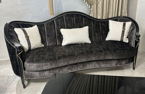 Casa Padrino Luxus Barock Wohnzimmer Sofa Schwarz / Gold 250 cm - Prunkvolle Barock M�bel