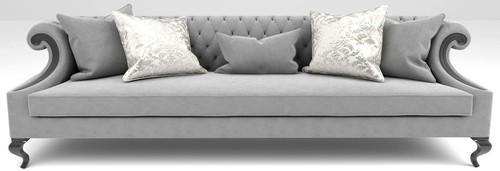 Casa Padrino Luxus Barock Wohnzimmer Sofa Grau / Schwarz 260 x 100 x H. 82 cm - Wohnzimmer M�bel im Barockstil - Edel & Prunkvoll