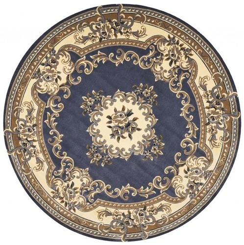 Casa Padrino Luxus Barock Wohnzimmer Teppich Blau / Creme / Braun - Verschiedene Gr��en