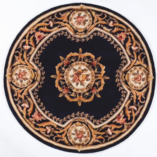 Casa Padrino Luxus Barock Wohnzimmer Teppich Schwarz / Beige - Verschiedene Gr��en