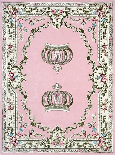 Pomp��s by Casa Padrino Luxus Barock Teppich Krone von Harald Gl��ckler Rosa - Verschiedene Gr��en