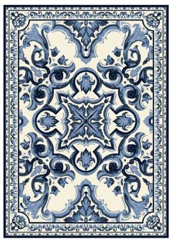 Casa Padrino Luxus Barock Wohnzimmer Teppich Wei� / Blau - Verschiedene Gr��en