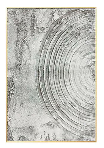 Casa Padrino Luxus Designer �lgem�lde Grau / Gold 80 x 9 x H. 120 cm - Handgemaltes Gem�lde mit Metallrahmen - Luxus Wand Deko - Designer Wand Deko - Deko Accessoires - Luxus Qualit�t