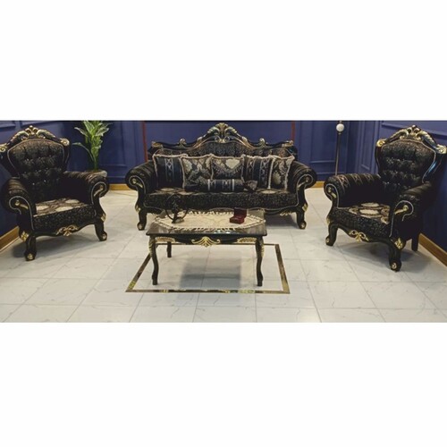 Casa Padrino Barock Wohnzimmer M�bel Set Schwarz / Gold - Barockstil M�bel