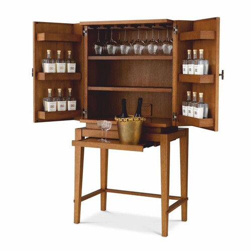 Casa Padrino Luxus Barschrank - Weinschrank mit 2 T�ren Braun / Bronze H. 167,5 cm - Bar M�bel