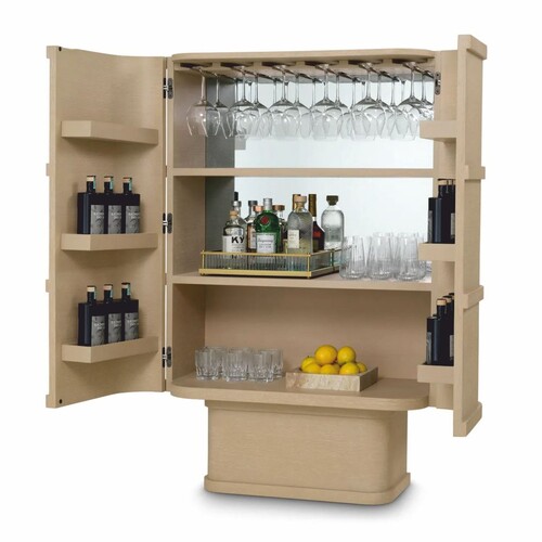 Casa Padrino Luxus Barschrank / Weinschrank mit 2 T�ren Beige H. 145,5 cm - Bar M�bel