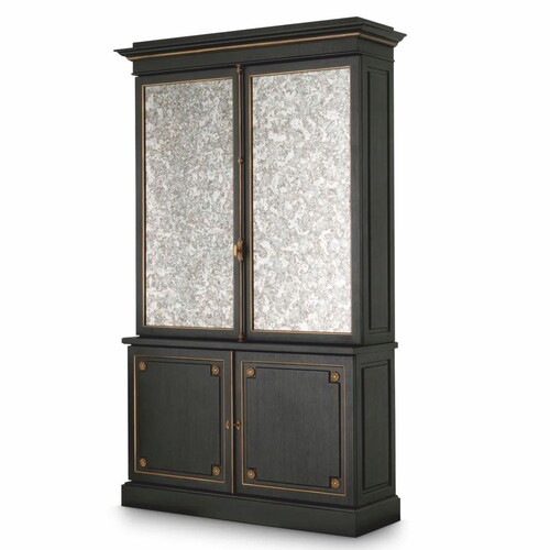 Casa Padrino Luxus Barschrank Schwarz 153 x H. 250 cm - Luxus Bar M�bel