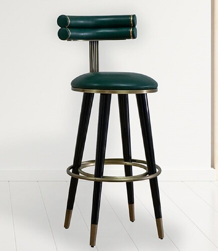 Casa Padrino Luxus Barstuhl Gr�n / Schwarz / Antik Messing H. 98 cm - Hotel & Bar M�bel