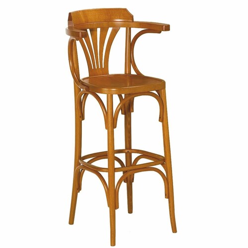 Casa Padrino Luxus Barstuhl mit Armlehnen Braun H. 112 cm - Bar M�bel - Made in Italy