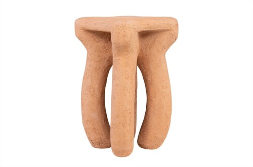 Casa Padrino Luxus Beistelltisch / Hocker Terrakotta 38 x 38 x H. 50 cm - Organisch geformter Beistelltisch aus Fiberglas, auch als Sitzhocker nutzbar - Luxus M�bel