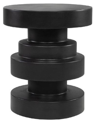 Casa Padrino Luxus Beistelltisch / Hocker Schwarz  38 x H. 45 cm - Runder Glasfaserverst�rkter Tisch / Sitzhocker - Wohnzimmer M�bel - Luxus M�bel - Luxus Interior