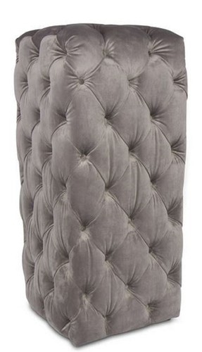 Casa Padrino Luxus Chesterfield Samt S�ule Grau 45 x 45 x H. 101 cm - Chesterfield M�bel