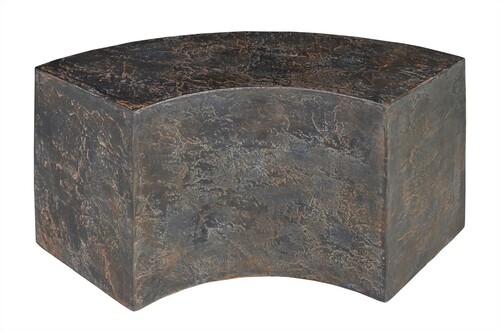 Casa Padrino Luxus Beistelltisch Braun 85 x 38 x H. 40,5 cm - Geschwungenes skulpturales Tisch-Element aus Faserbeton in Schiefer-Optik - Luxus M�bel