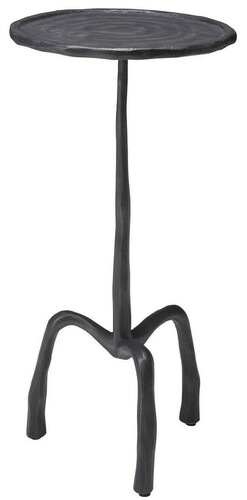 Casa Padrino Luxus Beistelltisch Bronzefarben  27,5 x H. 57,5 cm - Runder Metall Tisch in Holzoptik - Wohnzimmer M�bel - Luxus M�bel