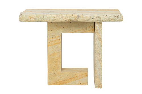 Casa Padrino Luxus Beistelltisch Gr�n 76 x 30 x H. 55 cm - Skulpturaler Beistelltisch aus gr�nem Sandstein - Luxus M�bel