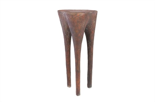 Casa Padrino Luxus Beistelltisch Kupferfarben 40 x 39 x H. 80 cm - Hoher skulpturaler Design Tisch in Alt-Kupfer Optik - Luxus M�bel