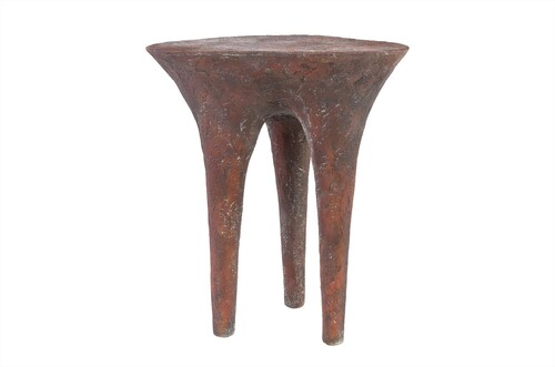Casa Padrino Luxus Beistelltisch Kupferfarben 41 x 40 x H. 50 cm - Skulpturaler Design Tisch in Alt-Kupfer Optik - Luxus M�bel