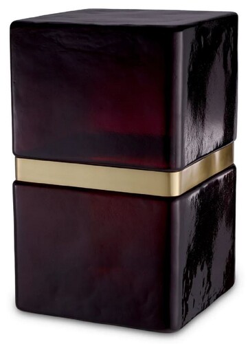 Casa Padrino Luxus Glas Beistelltisch Schwarz / Antik Messing 30 x 30 x H. 49,5 cm - Luxus M�bel